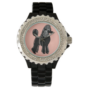 Zwart Standaard Poedel Vrouwen Polshorloge Horloge
