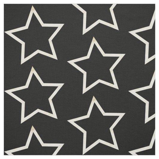 Zwart Star-patroon Stof (Swatch)