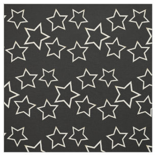 Zwart Star-patroon Stof
