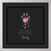 Zwart Starlight Roze Hart Poot Print Hond Memorial (Voorkant)