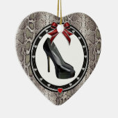 Zwart Stiletto Snakeskin aangepast Ornament hart (Rechts)