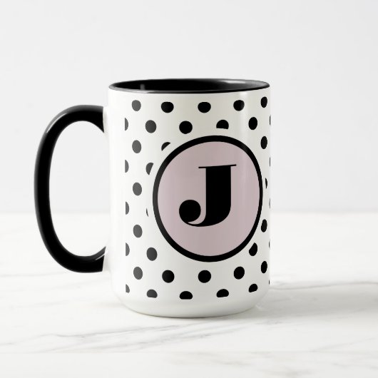 Zwart Stip - Aangepast monogram Mok (Links)