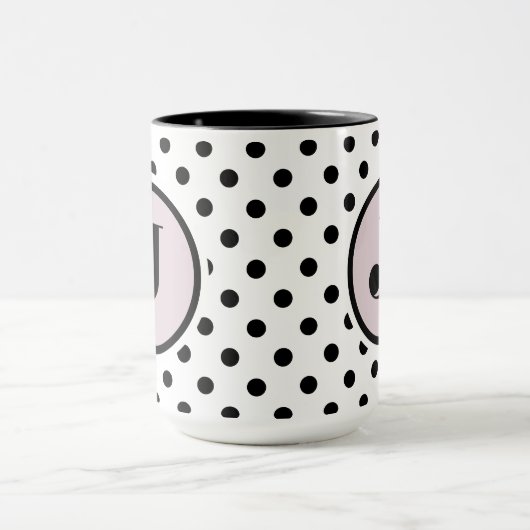 Zwart Stip - Aangepast monogram Mok (Midden)