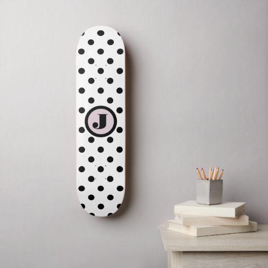 Zwart Stip - Aangepast monogram Skateboard (Muurkunst)