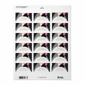 Zwart Stippen bruid & bruidegom retour adreslabel Etiket (Full Sheet)