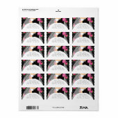 Zwart Stippen bruid & bruidegom retour adreslabel Etiket (Full Sheet)