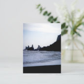 Zwart strand briefkaart (Staand voorkant)