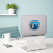 Zwart Strand (Surf) Sticker (Laptop op bureau)