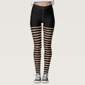 Zwart strepen patroon uitgesneden look leggings (Voorkant)
