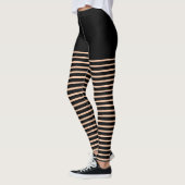 Zwart strepen patroon uitgesneden look leggings (Links)