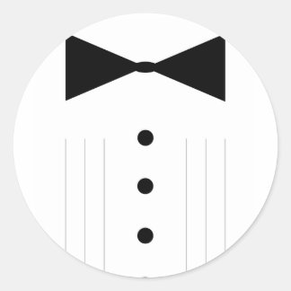 zwart stropdas bowtie tuxedo ronde sticker
