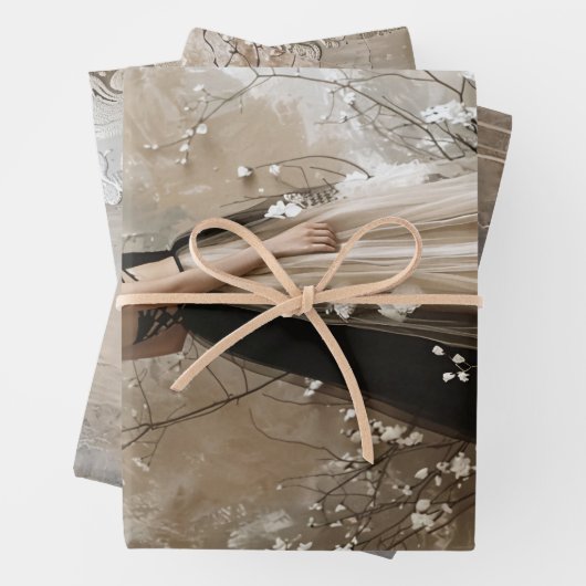 Zwart Stropdas Elegant Moody Heavy Weight Decoupag Inpakpapier Vel (In situ)