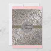 Zwart Stropdas elegantie, Bridal Shower-uitnodigin Kaart (Achterkant)