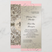 Zwart Stropdas Elegantie, Champagne Silver Bruilof Kaart (Voorkant / Achterkant)