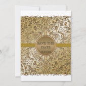 Zwart Stropdas elegantie, Golden Save the Date Inv (Achterkant)
