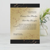 Zwart Stropdas Elegantie, Golden Wedding Invitatio Kaart (Staand voorkant)