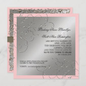 Zwart Stropdas elegantie, zilver sparen de Datum n Save The Date (Voorkant / Achterkant)