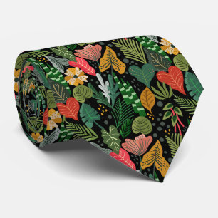 Zwart Stropdas en Veelkleurige Onderwater Planten