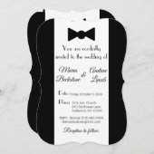 Zwart Stropdas en withuwelijk Kaart (Voorkant / Achterkant)