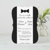 Zwart Stropdas en withuwelijk Kaart (Staand voorkant)