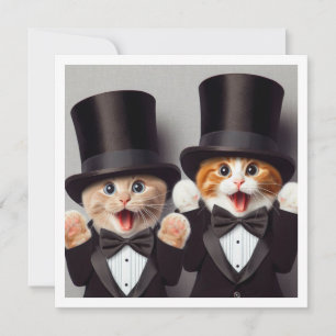 Zwart stropdas feest, leuke kattenverjaardag, poes kaart