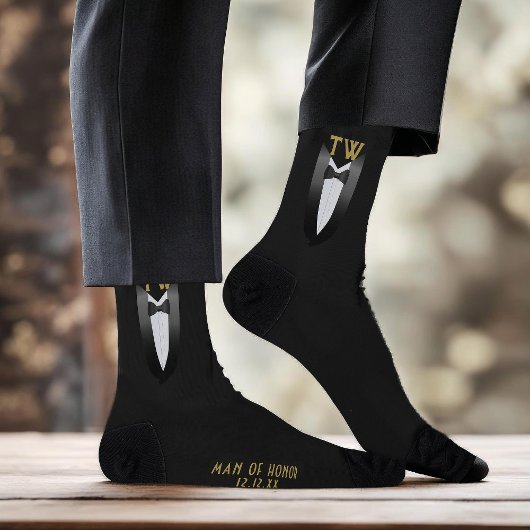 Zwart Stropdas Gatsby Man of Honor Funny Tuxedo We Sokken