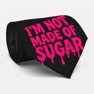 Zwart Stropdas met Neon Roze Quote – 