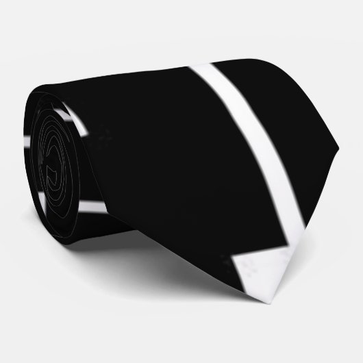 zwart stropdas met wit abstract (Opgerold)