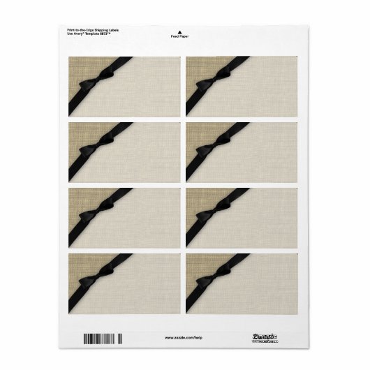 Zwart Stropdas Naam Tag Etiket (Full Sheet)