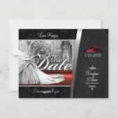 Zwart Stropdas Opslaan Datum Save The Date (Voorkant)