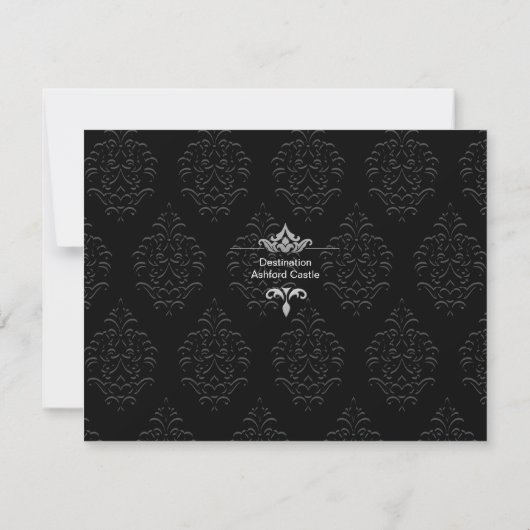 Zwart Stropdas Opslaan Datum Save The Date (Achterkant)