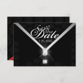 Zwart Stropdas Opslaan Datum Save The Date (Voorkant / Achterkant)