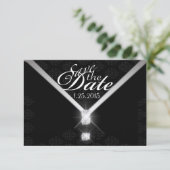 Zwart Stropdas Opslaan Datum Save The Date (Staand voorkant)