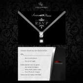 Zwart Stropdas R.S.V.P. RSVP Kaartje