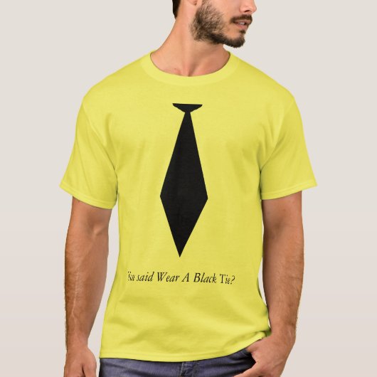 Zwart Stropdas T Shirt (Voorkant)