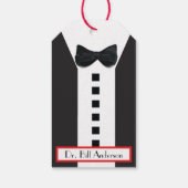 Zwart Stropdas Tuxedo 🎩 Grappig Monogram Cadeaulabel (Achterkant)