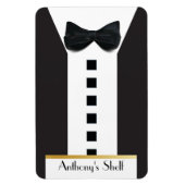 Zwart Stropdas Tuxedo 🎩 Grappige Monogram Koelkas Magneet (Verticaal)