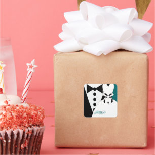 Zwart Stropdas Vierkante Sticker