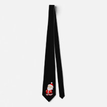 Zwart Stropdas W/Santa