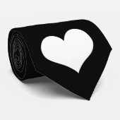 Zwart Stropdas W/White Heart (Opgerold)