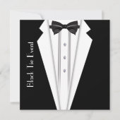 Zwart Stropdas Witte Tuxedo Formele Uitnodiging (Voorkant)