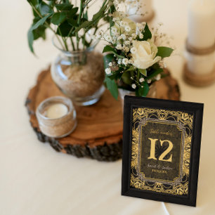 Zwart Sun Gold Zwart Tafel No. w / Gastennamen Kaart