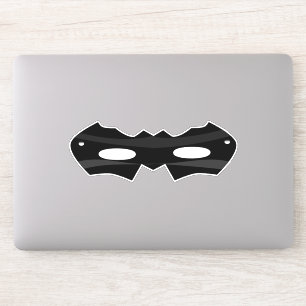 Zwart superheld-masker sticker