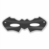 Zwart superheld-masker sticker (Voorkant)