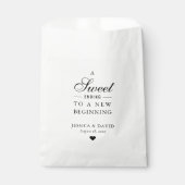 Zwart Sweet Ending Nieuw Begin Bruiloft Favor Bag Bedankzakje (Voorkant)