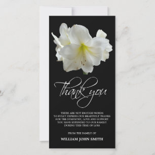 Zwart Sympathy Memorial Amaryllis Bloem BEDANKT