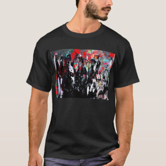 Zwart T-shirt met abstract verf