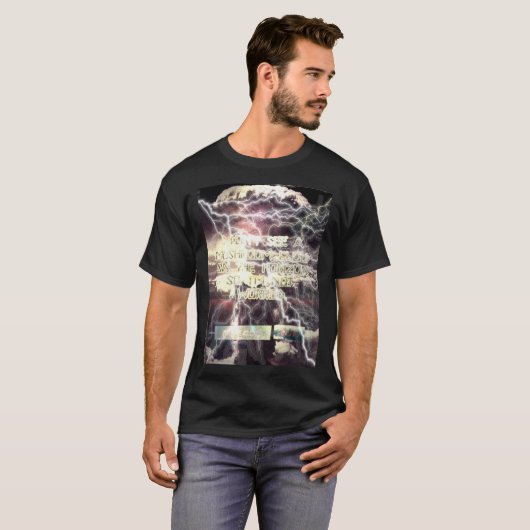 Zwart T-shirt met atoombom (Voorkant volledig)
