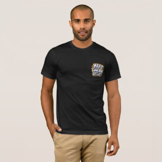 Zwart T-shirt met daarop geschreven tekst