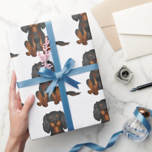Zwart & Tan Cavalier King Charles Spaniel Patroon Cadeaupapier